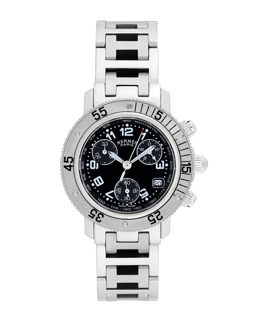 Midsize Clipper Chrono Watch, Circa 2000S (authentic Pre-Loved) by Herms