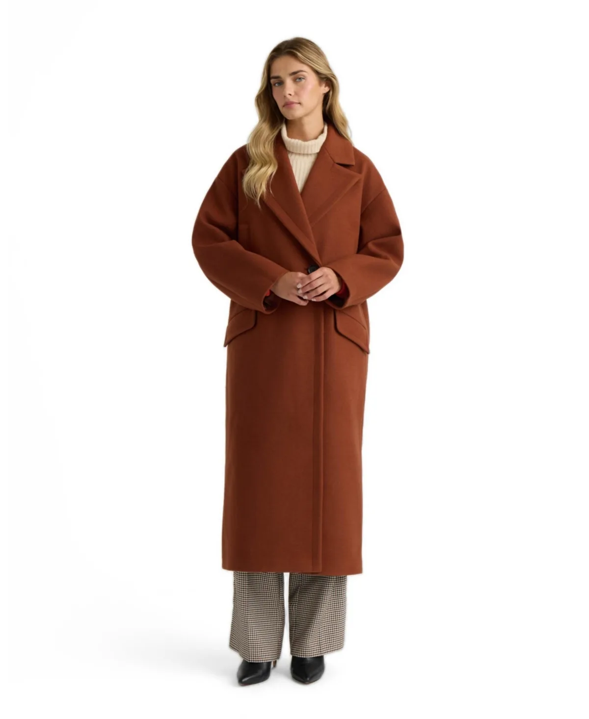 Cocoon Double-Breasted Notch Collar Coat by Nvlt