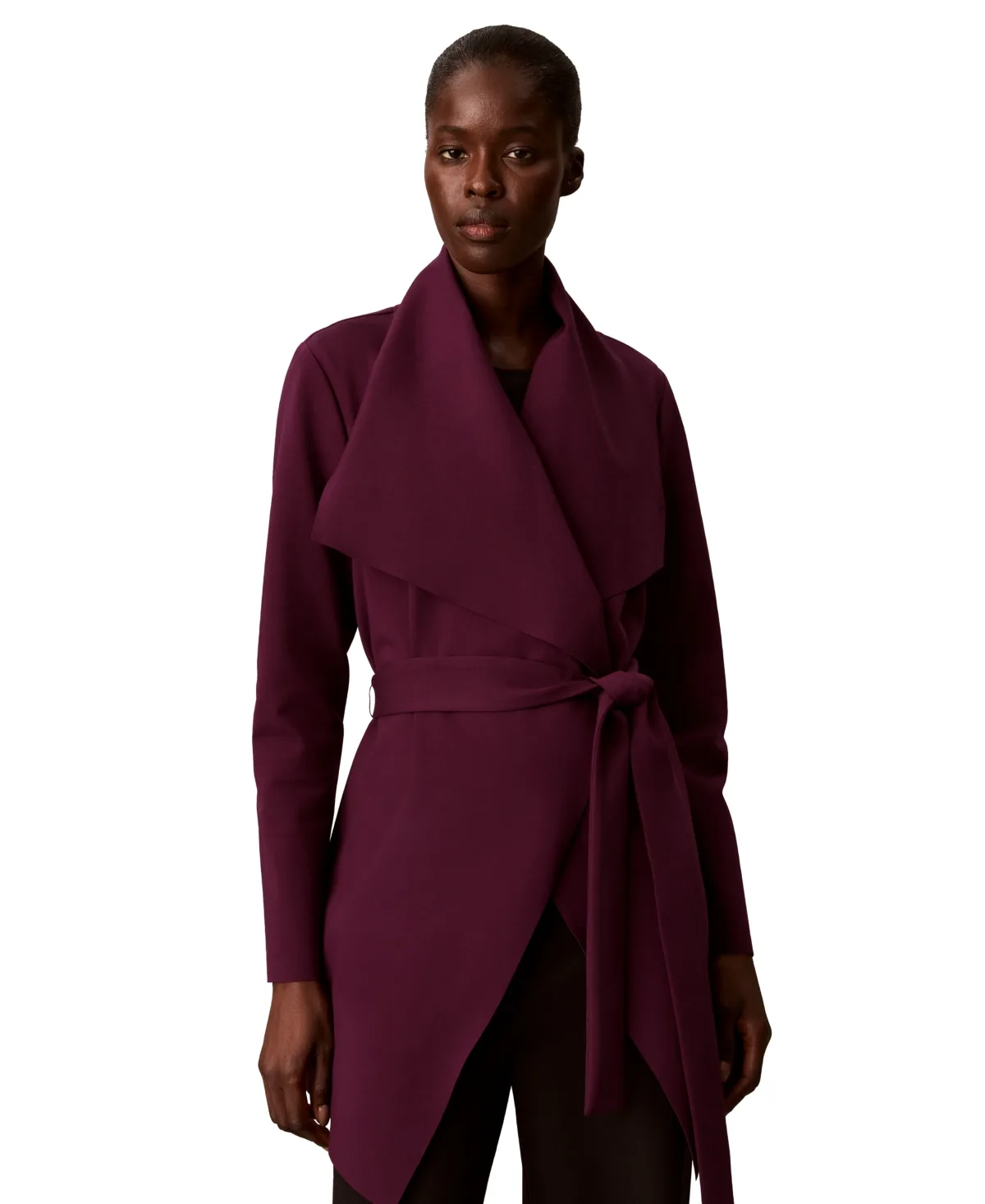 Flyaway Long-Sleeve Lightweight Wrap Jacket by Calvin Klein