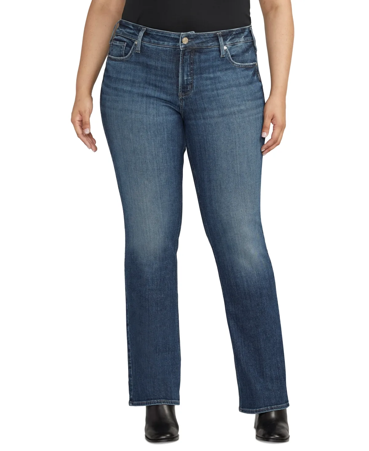 Elyse Mid-Rise Comfort-Fit Slim Bootcut Jeans by Silver Jeans