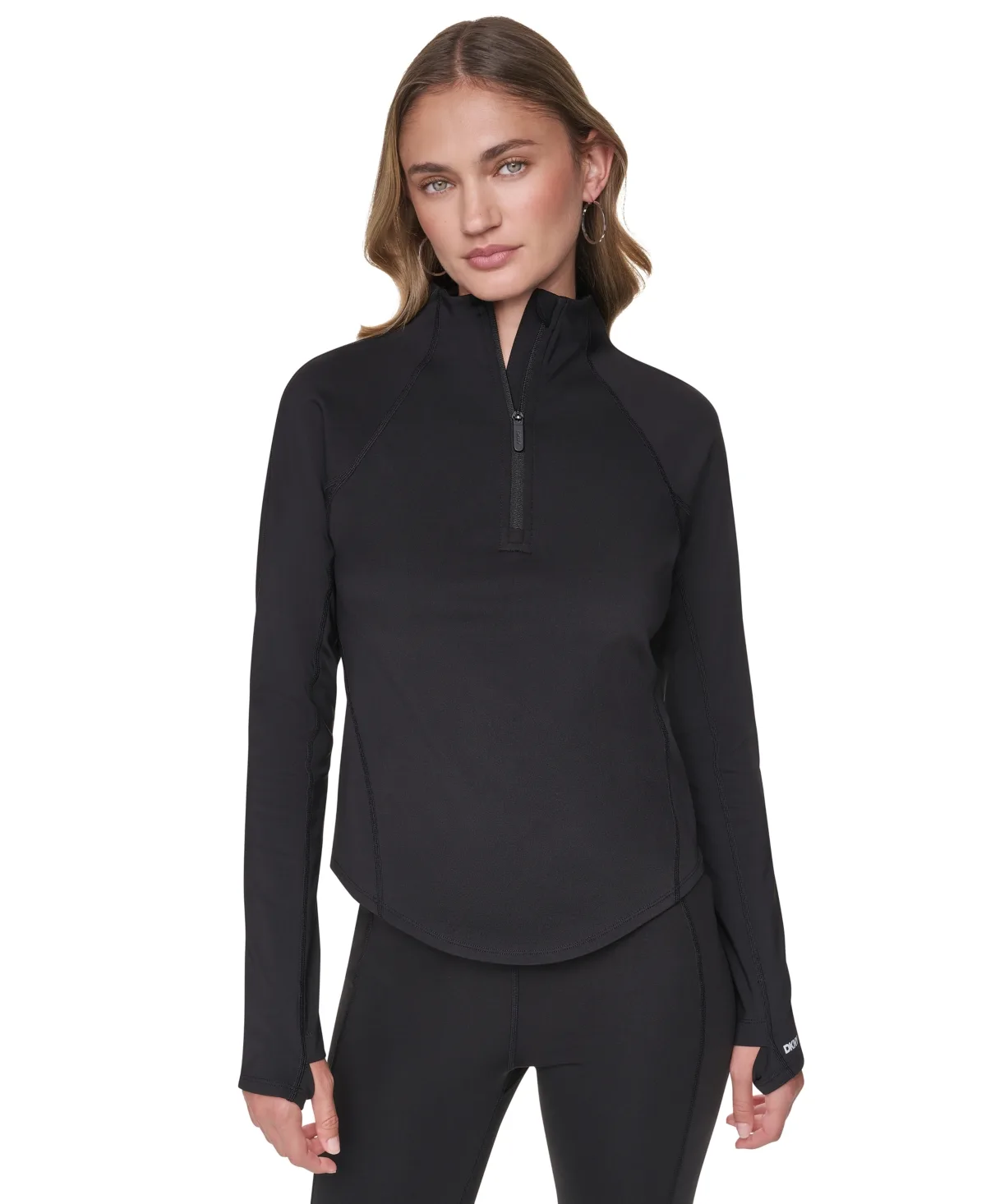 Half Zip Funnel Neck Pullover with Back Zipper Pocket