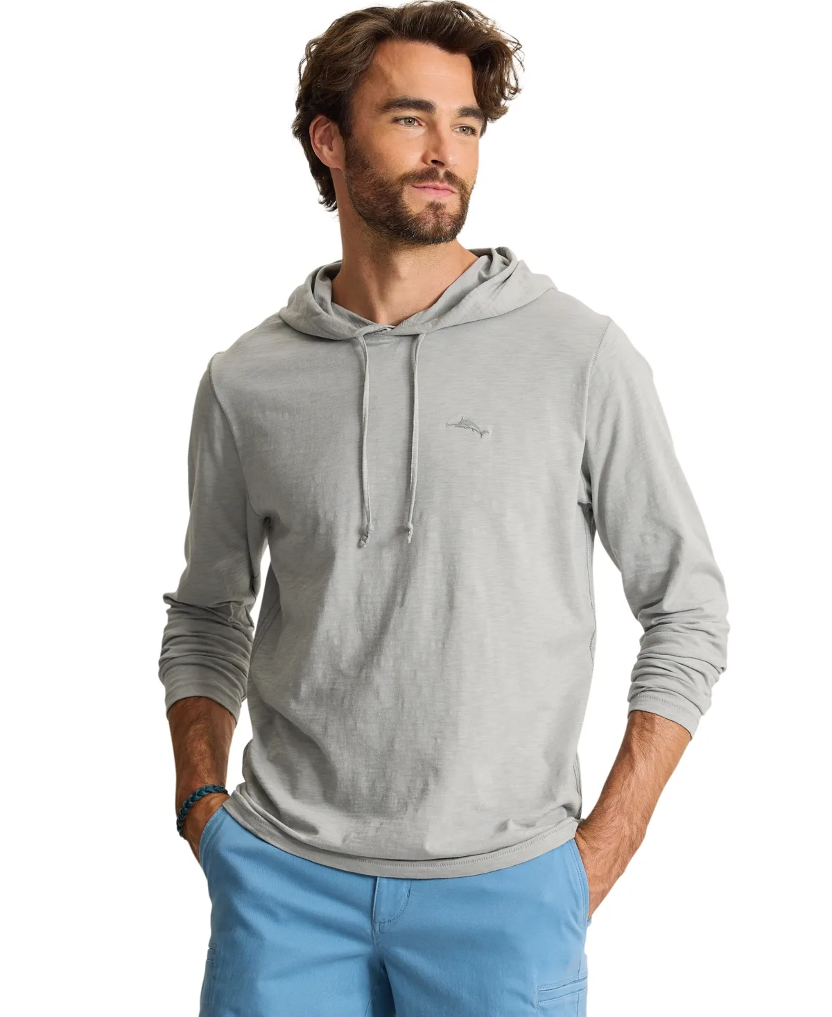 Shades of Paradise Embroidered Graphic Drawcord Hood Hoodie by Tommy Bahama