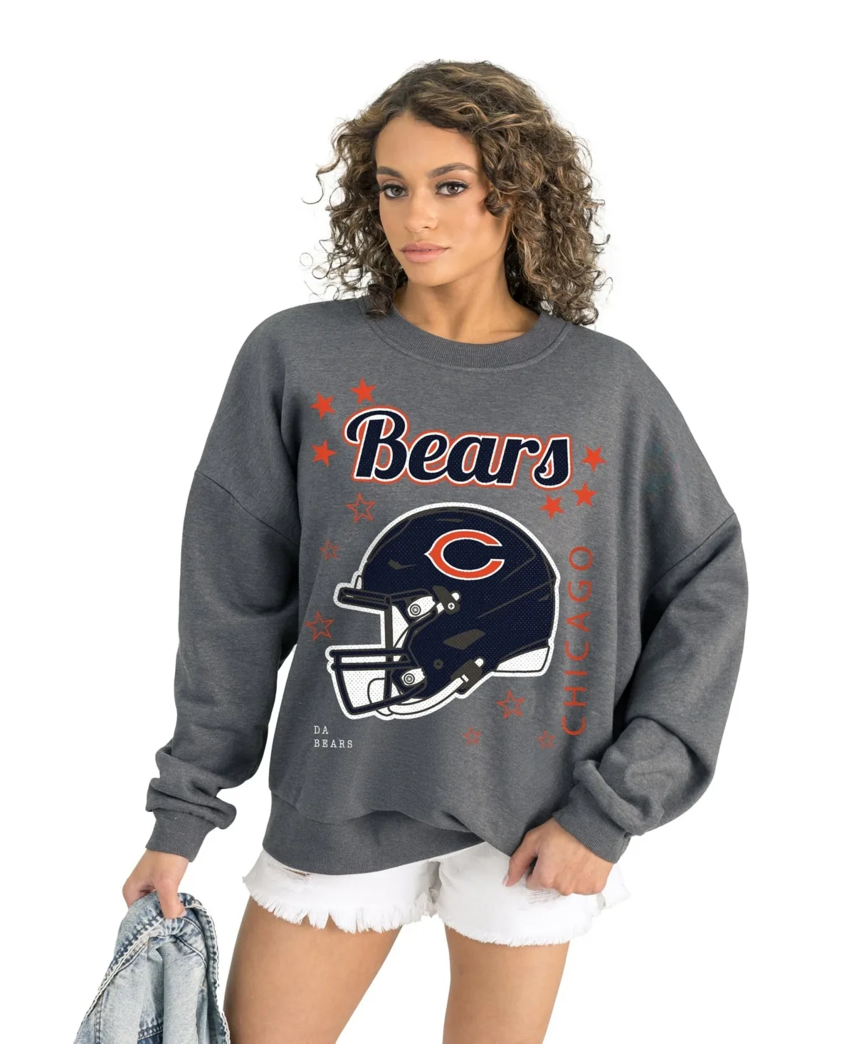 Chicago Bears Ready to Rumble Crewneck Long-Sleeve Fleece Pullover Sweatshirt by Gameday Couture