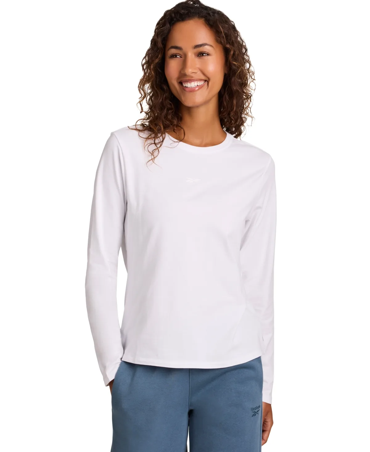 Core Fitted Crewneck Long-Sleeve T-Shirt by Reebok
