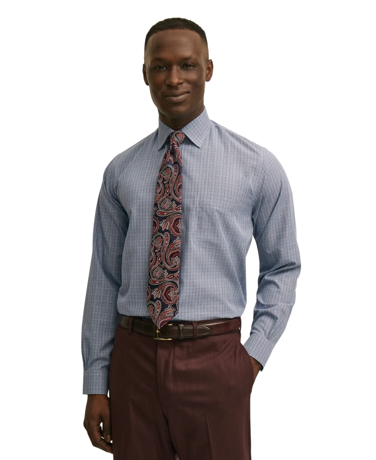 B by Brooks Brothers Non-Iron Long-Sleeve Spread Collar Dress Shirt by Brooks