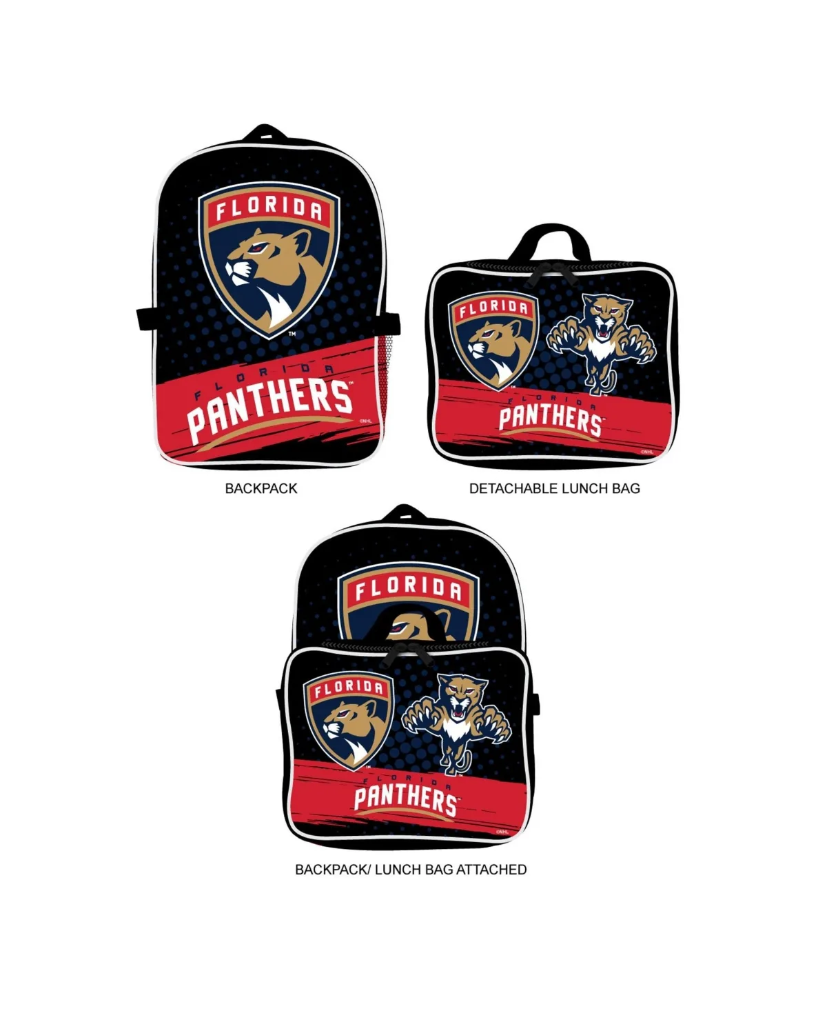 Florida Panthers Backpack Lunch Box, 2-Piece Set by Mojo
