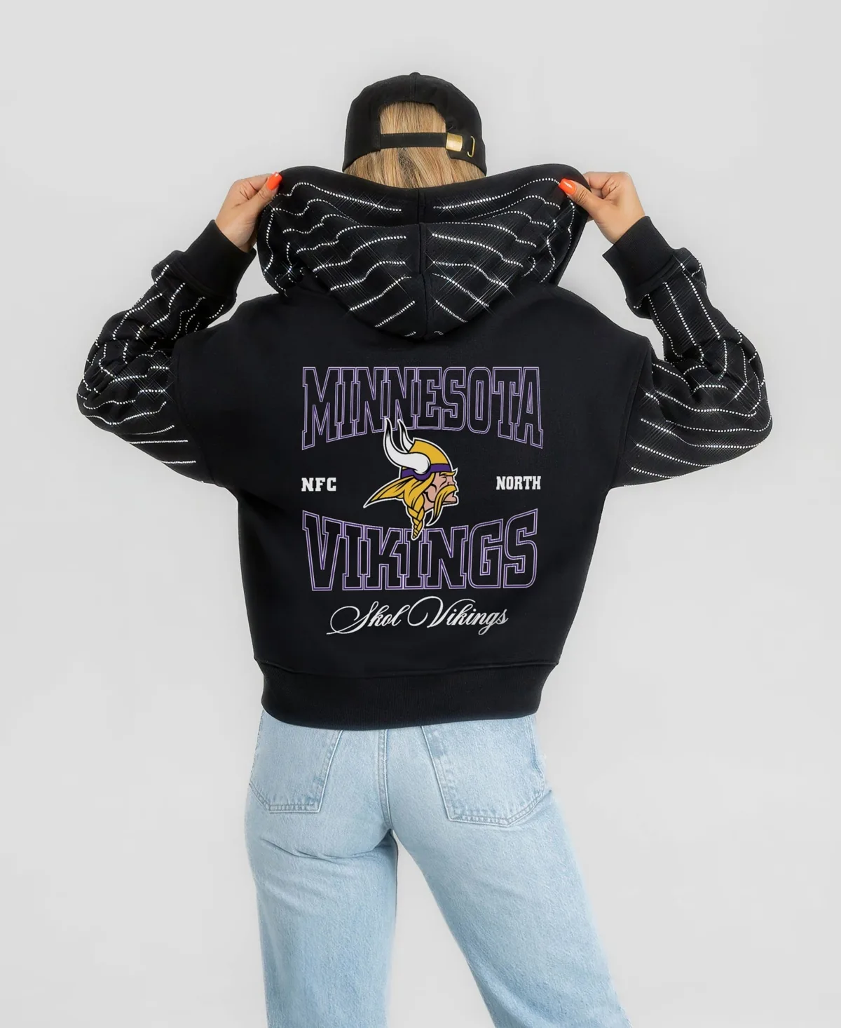 Minnesota Vikings Eyes on the Prize Mid-Crop Full-Zip Hoodie by Gameday Couture
