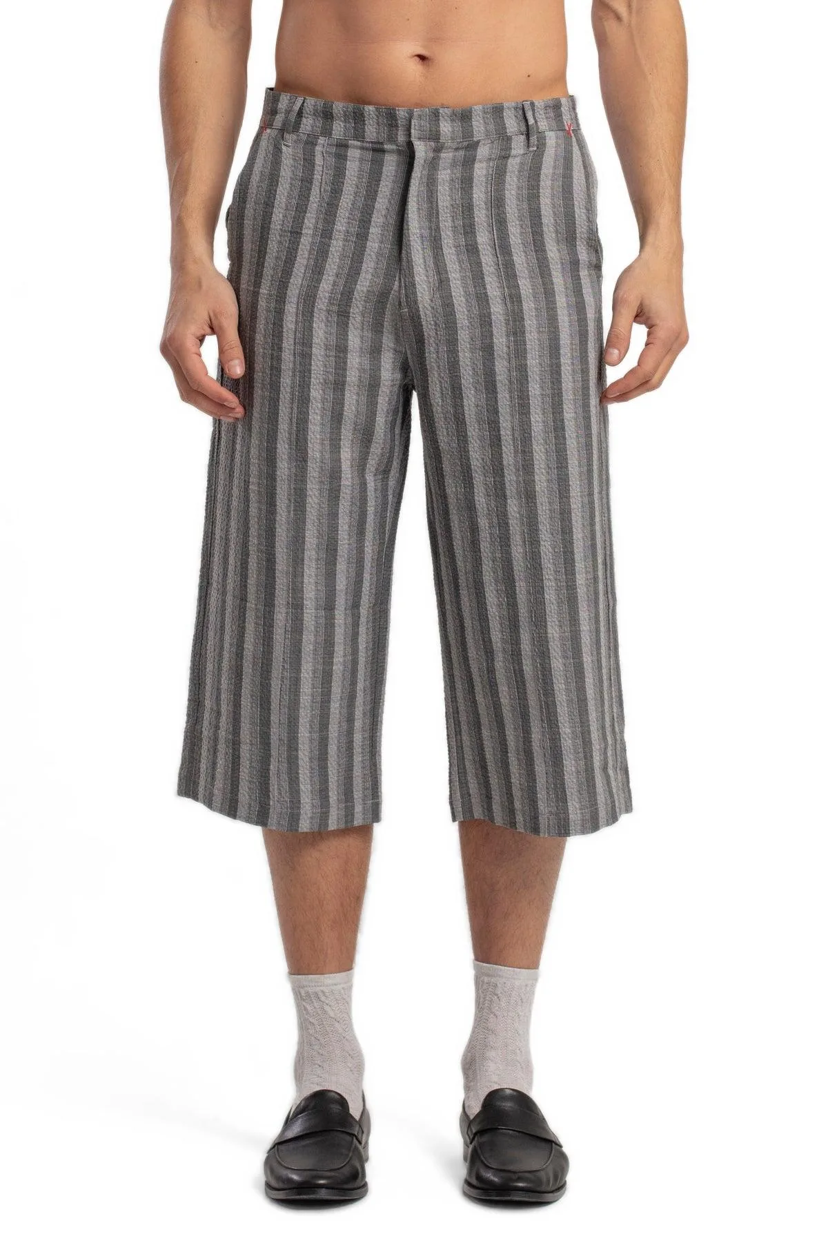 Linen-Cotton Blend Checked Woven Shorts by Pcfg