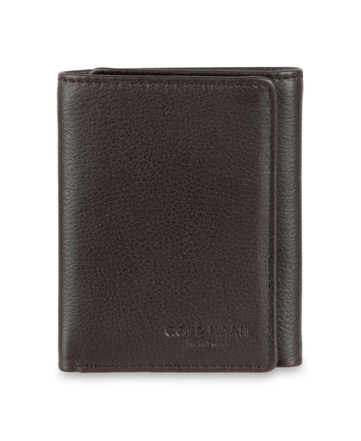 Rfid Pebble-Grain Leather Trifold Wallet by COLE HAAN
