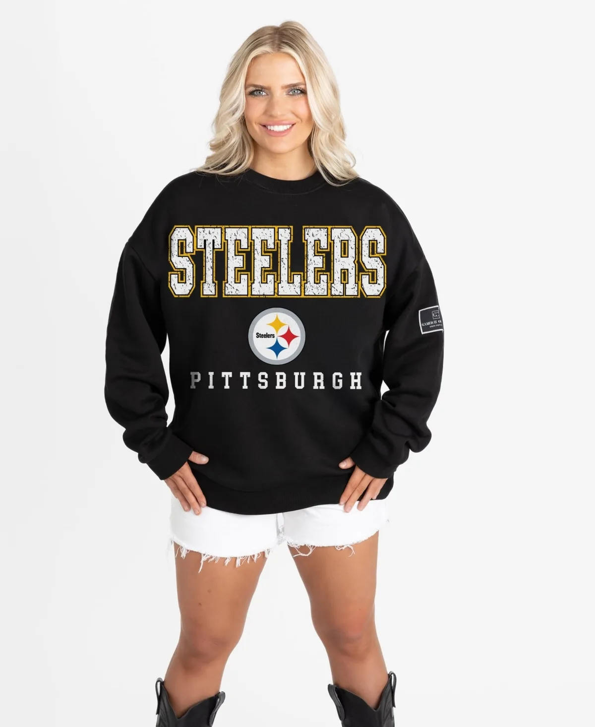 Pittsburgh Steelers Oversized Dropped-Shoulder Sweatshirt by Gameday Couture