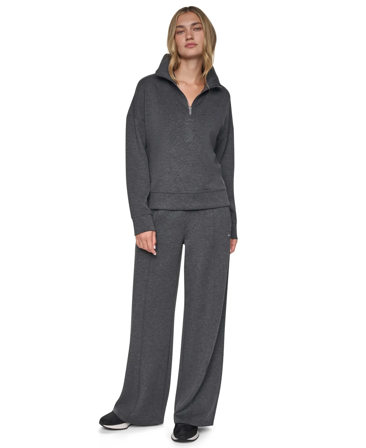 Sport Mock-Neck Half-Zip Stretch-Scuba Sweatshirt by DKNY
