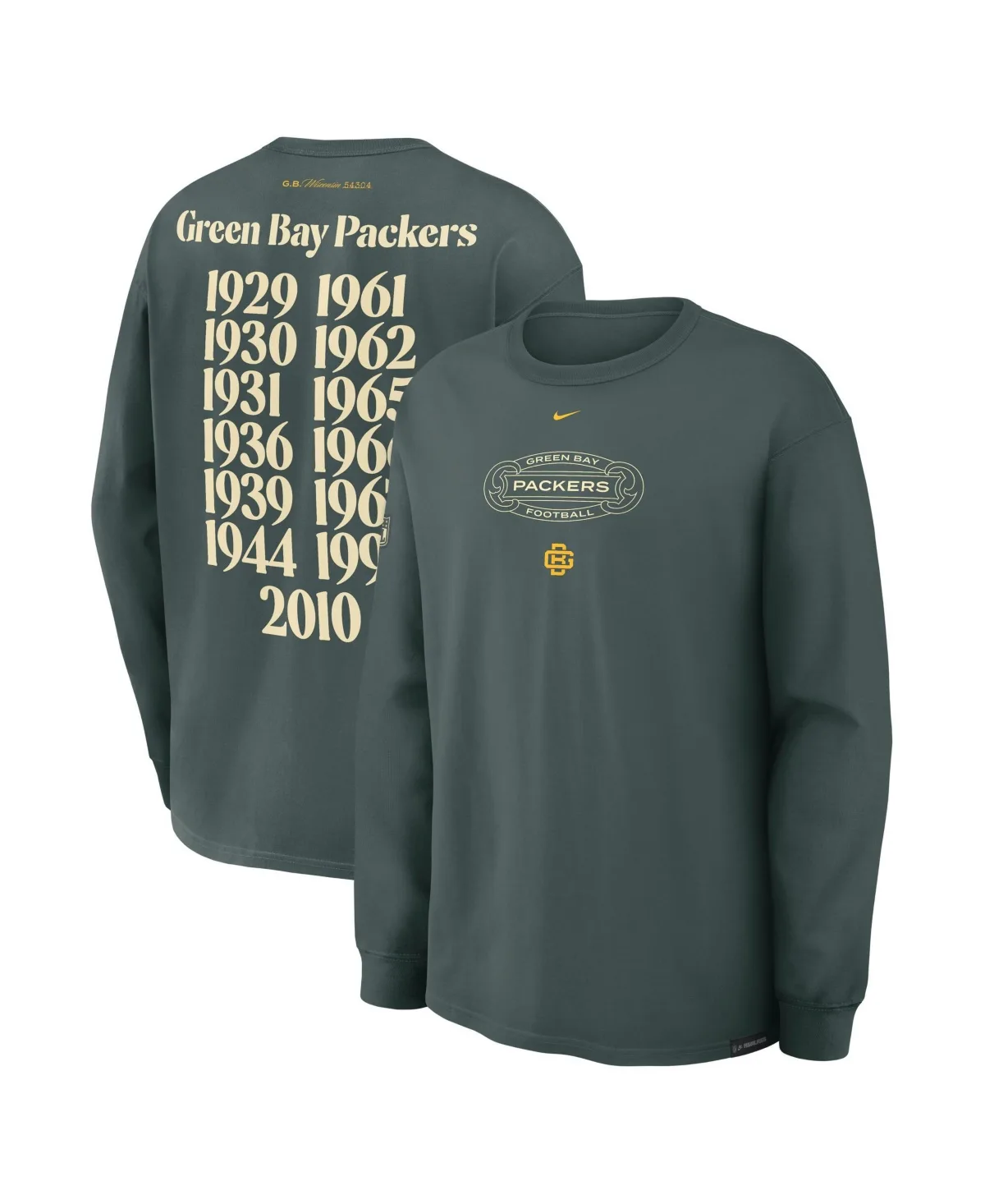 Bay Packers 2026 Rivalries Collection Max90 Long Sleeve T-Shirt by Nike