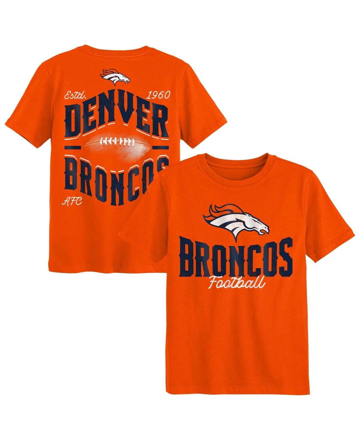 Denver Broncos Top Pick Distressed Crewneck T-Shirt by Outerstuff