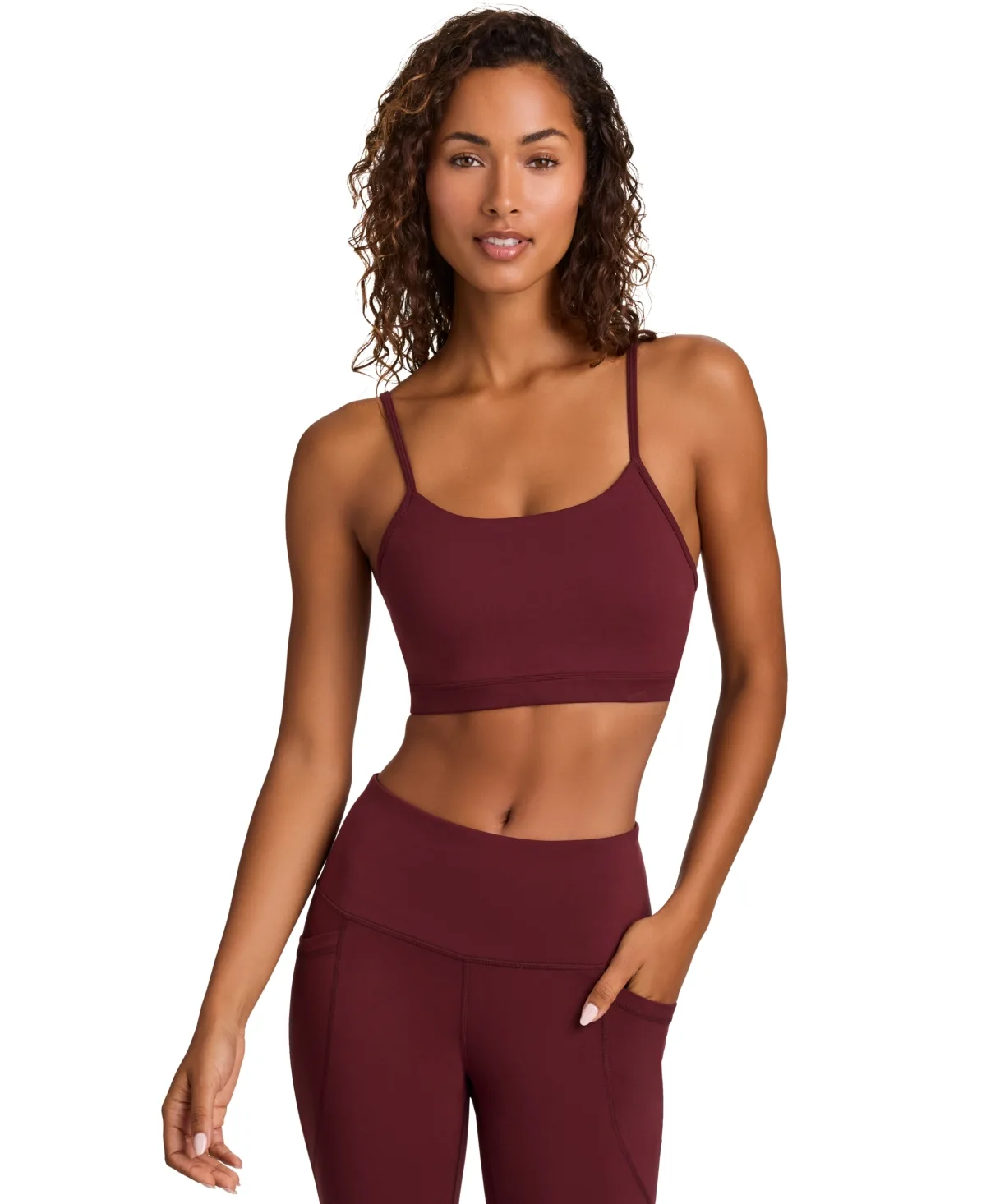 Cropped Pull-On Bra by Reebok