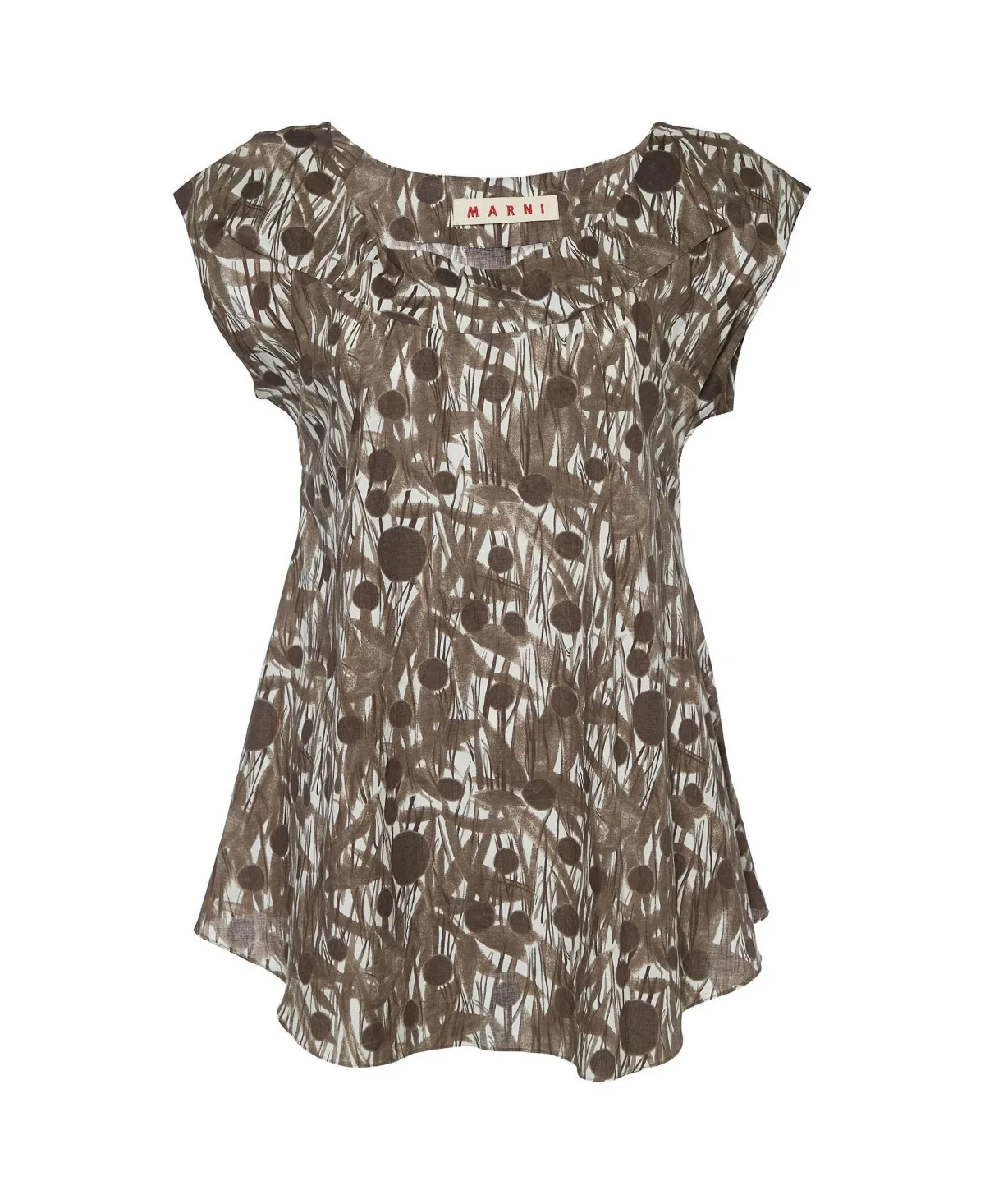 Pre-Owned Marni Abstract Brushstroke Print Cotton Top by Marni