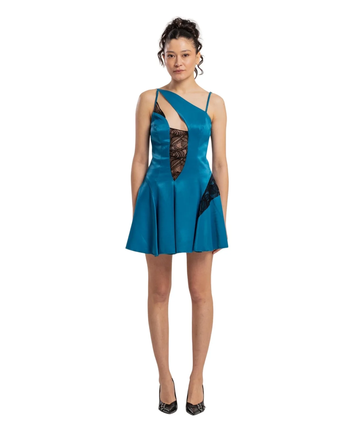 Lace-Trim Mini Dress by Pcfg