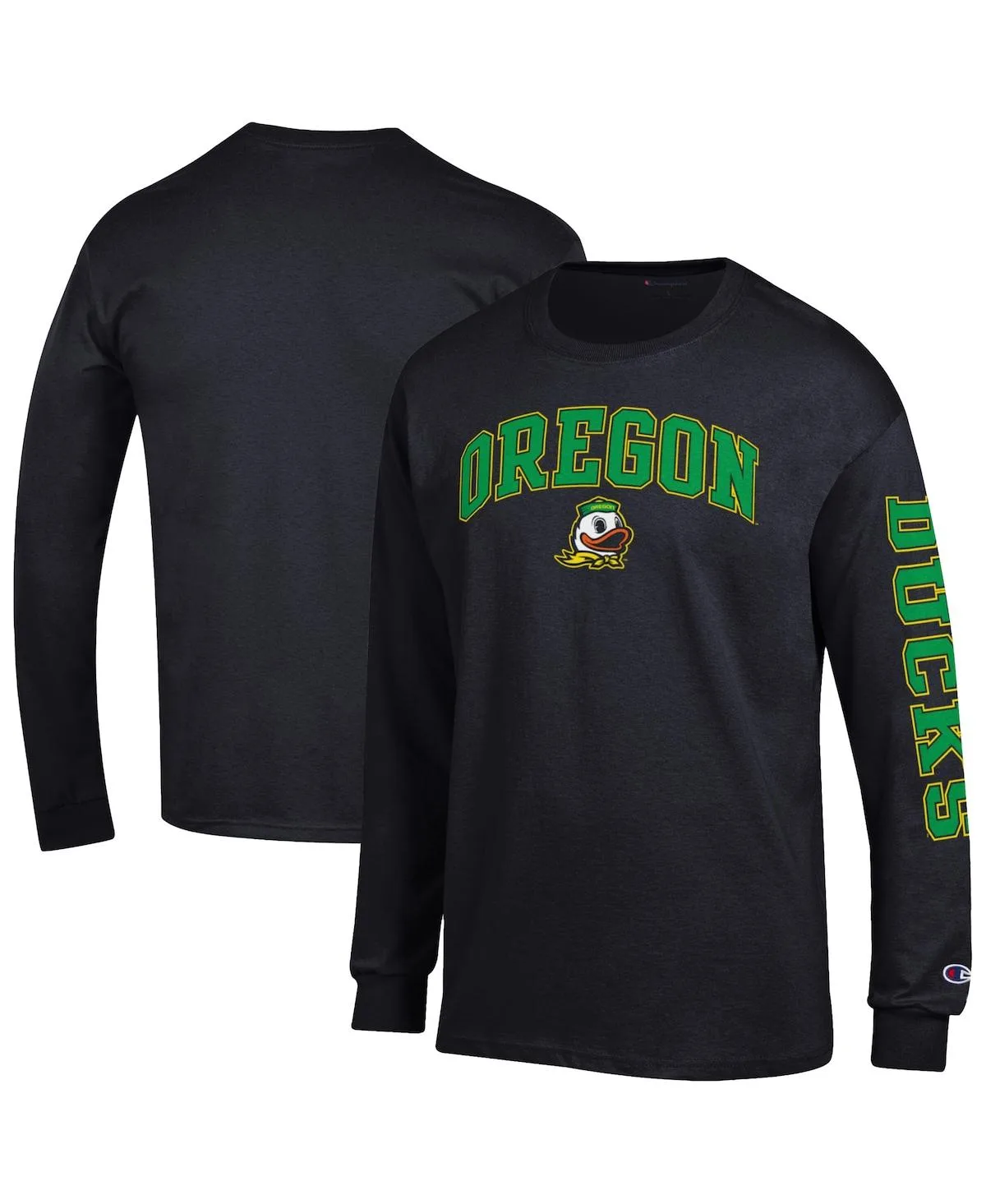 Oregon Ducks Arch Over Logo 2-Hit Long Sleeve T-Shirt by Champion