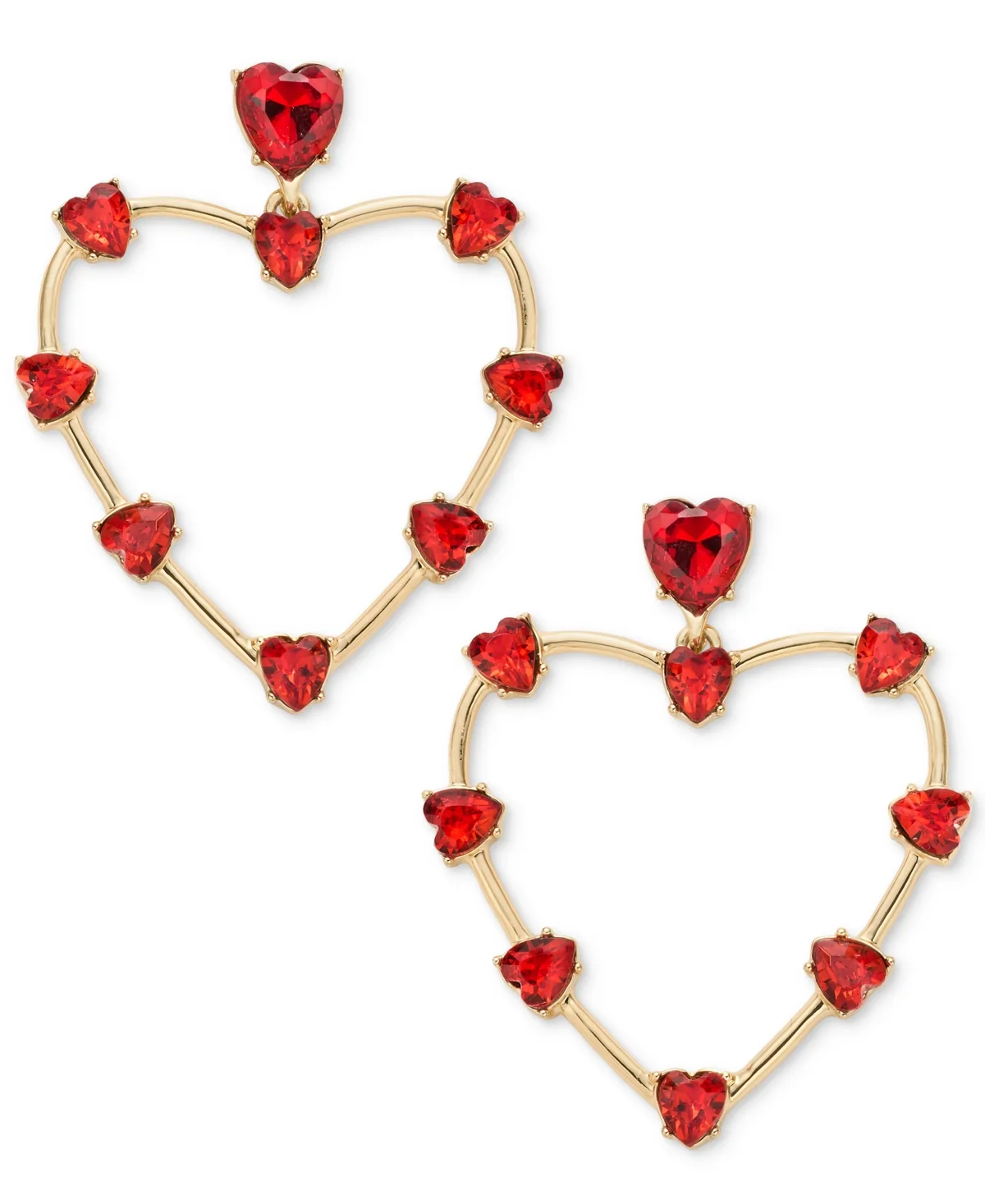 Crystal Heart Drop Earrings by Karl Lagerfeld