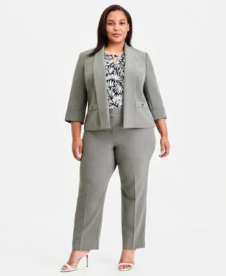 Shawl Collar 3 4 Sleeve Blazer Straight Leg Pants by Kasper