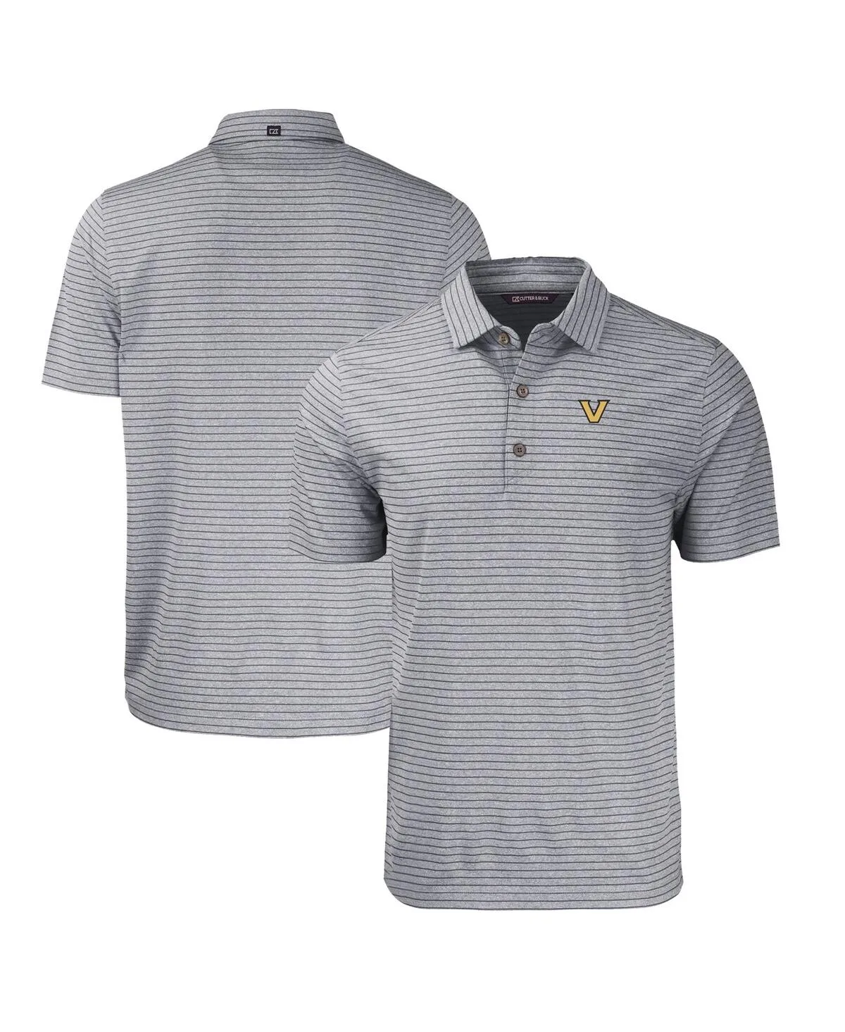 Vanderbilt Commodores Forge Eco Heathered Stripe Stretch Polo Shirt by Cutter & Buck