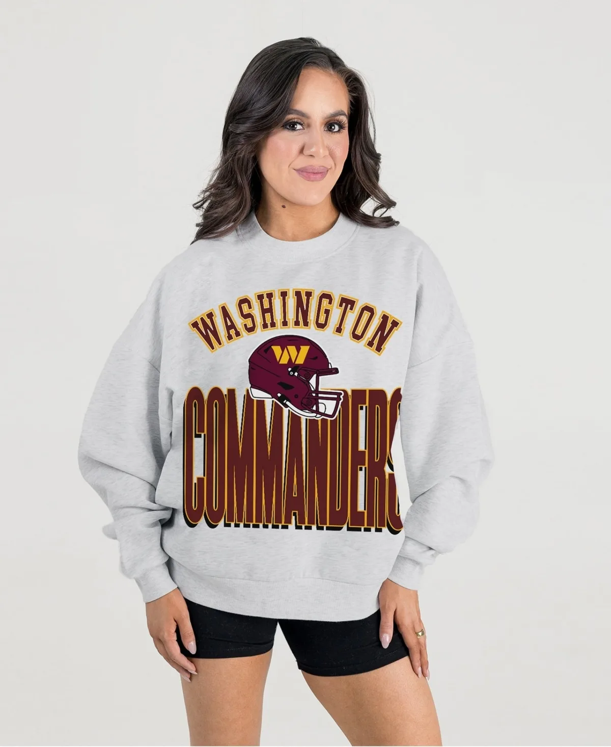 Washington Commanders Fierce Focus Oversized Dropped-Shoulder Fleece Pullover Sweatshirt by Gameday Couture