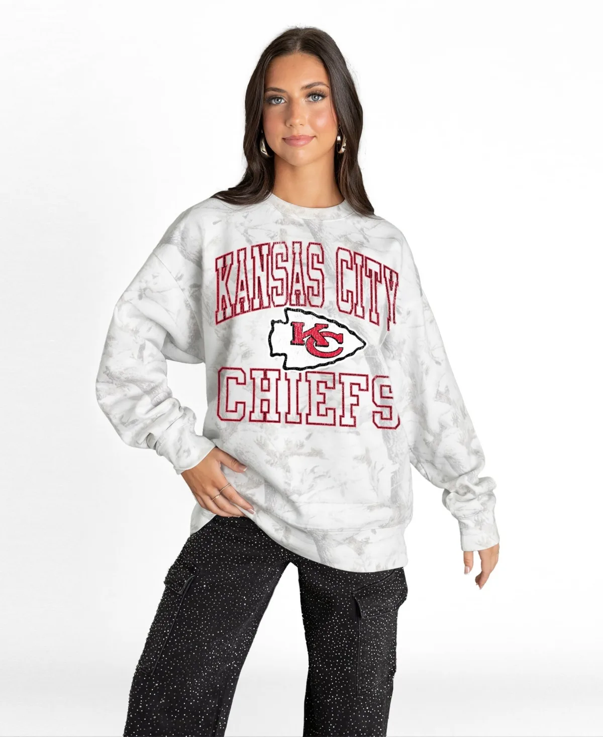 Kansas City Chiefs Whiteout Oversized Premium Fleece Sweatshirt