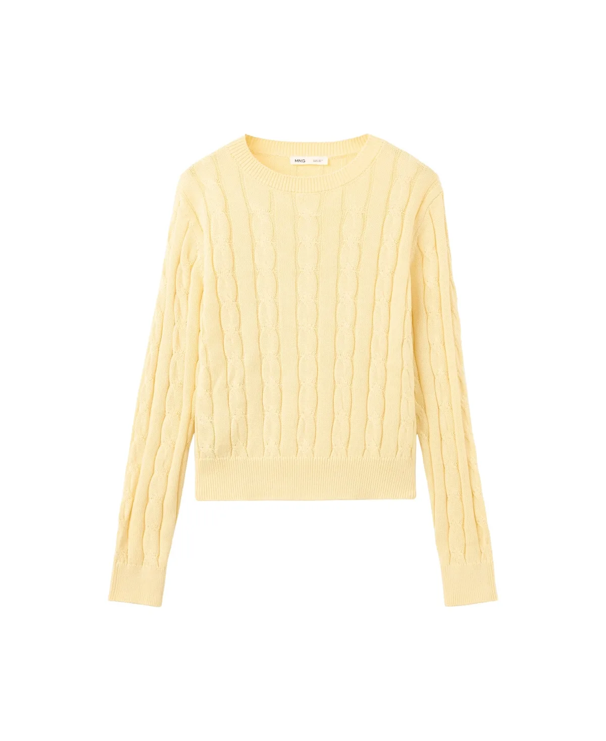 Braided Knit Crewneck Long-Sleeve Sweater by Mango