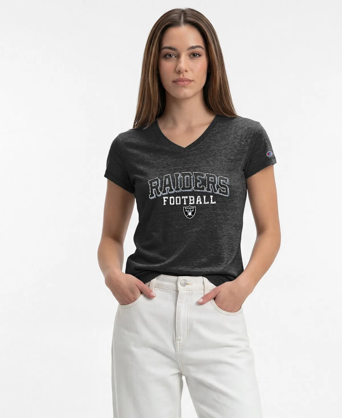 Las Vegas Raiders V-Neck Graphic T-Shirt by Champion