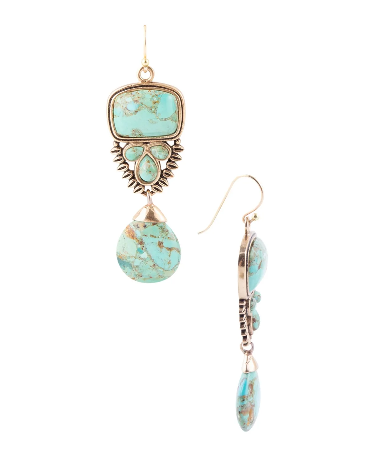 Genuine Turquoise Imara Statement Drop Earrings by Barse