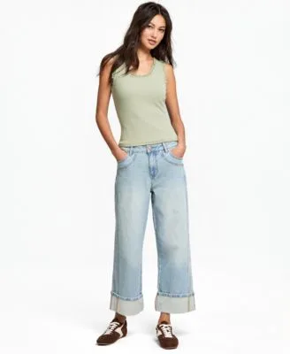 Seamed Cuff Wide Leg Jeans by And Now This