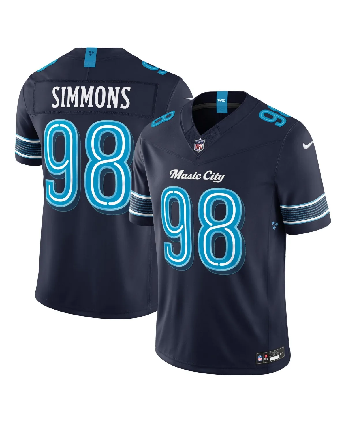 Jeffery Simmons Tennessee Titans 2026 Rivalries Collection Vapor F.u.s.e Stitched Limited Jersey by Nike
