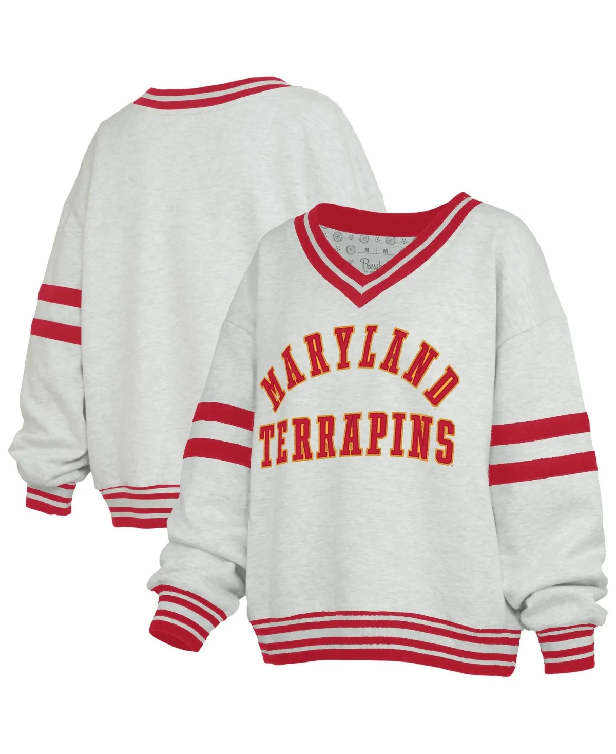 Oates Maryland Terrapins Tackle Twill V-Neck Sweatshirt by Pressbox