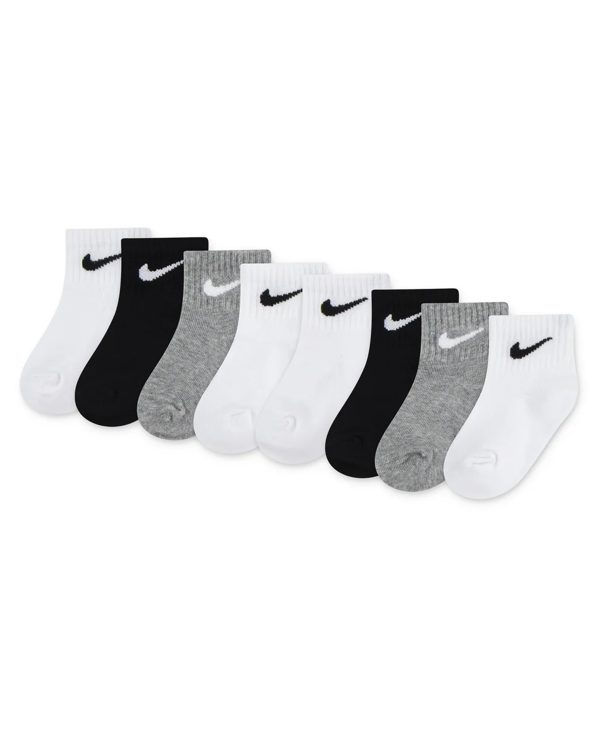 Cotton-Blend Quarter Ribbled-Cuff Socks, 8-Pack by Nike