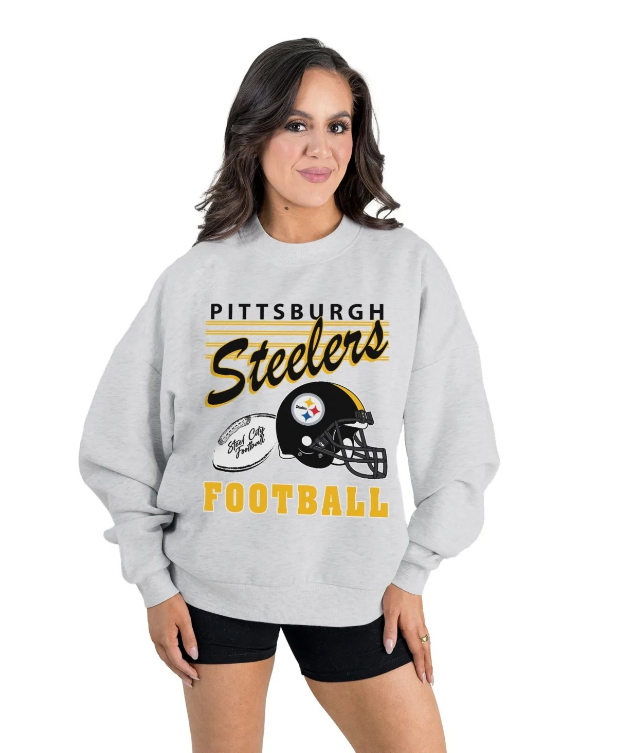 Pittsburgh Steelers Home Turf Oversized Fleece Sweatshirt by Gameday Couture