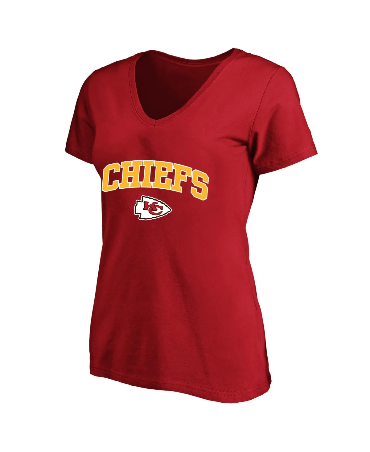 Kansas City Chiefs V-Neck Screen-Print Cotton T-Shirt by Fanatics