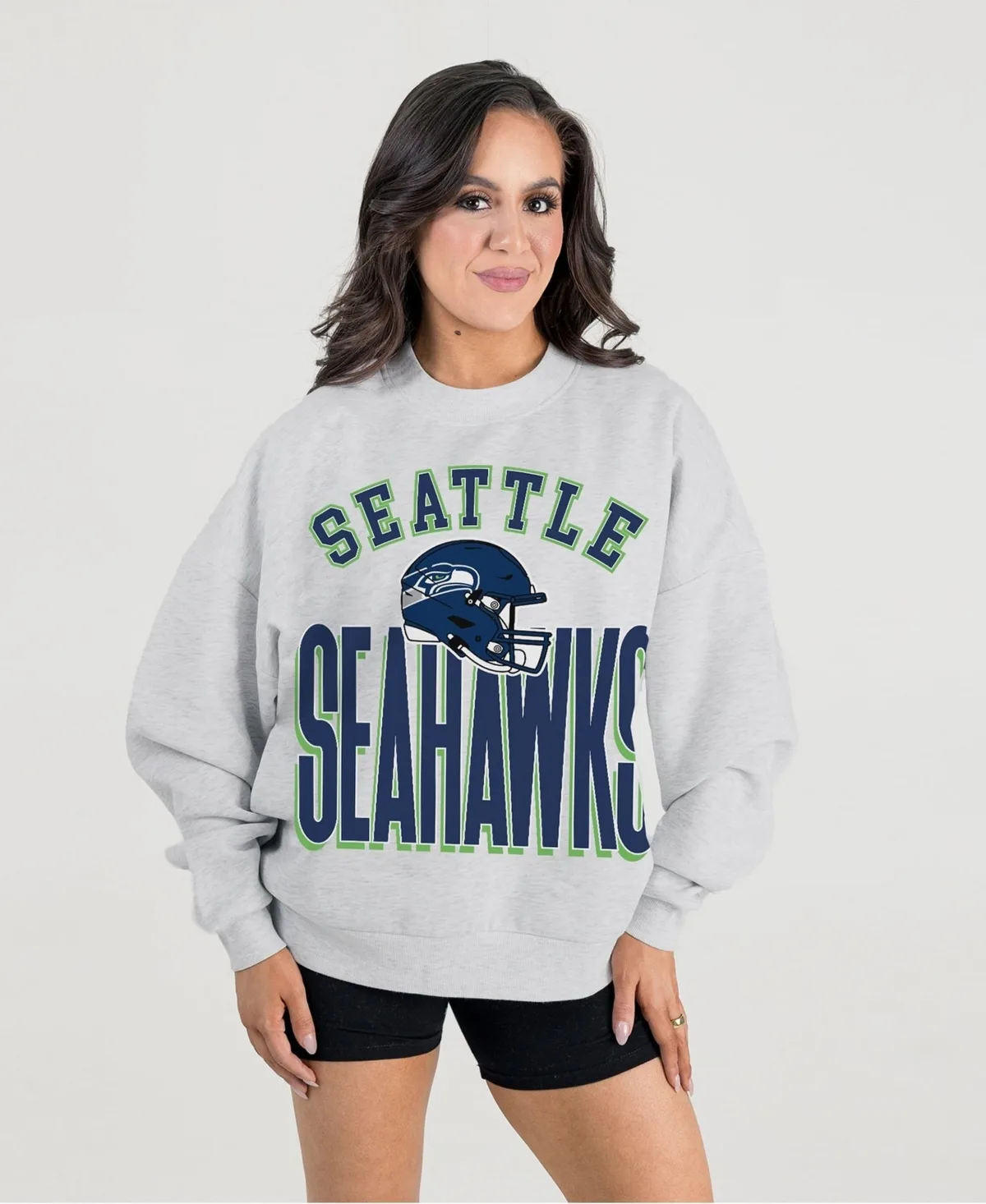 Seattle Seahawks Fierce Focus Oversized Fleece Sweatshirt by Gameday Couture