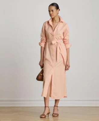 Lauren Ralph Lauren Point Collar Striped End on End Shirt Dress by Ralph Lauren
