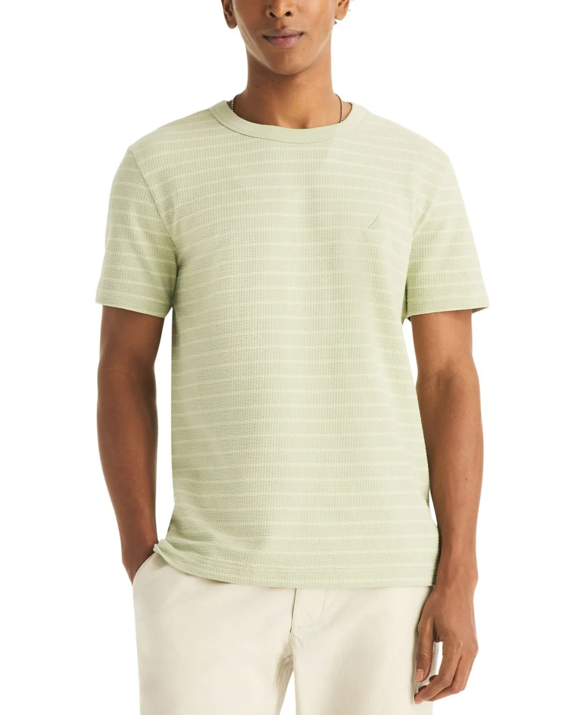 Short-Sleeve Seersucker Striped T-Shirt by Nautica
