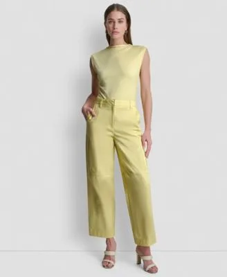 Sleeveless Pique Top Zippered Cargo Pants by DKNY