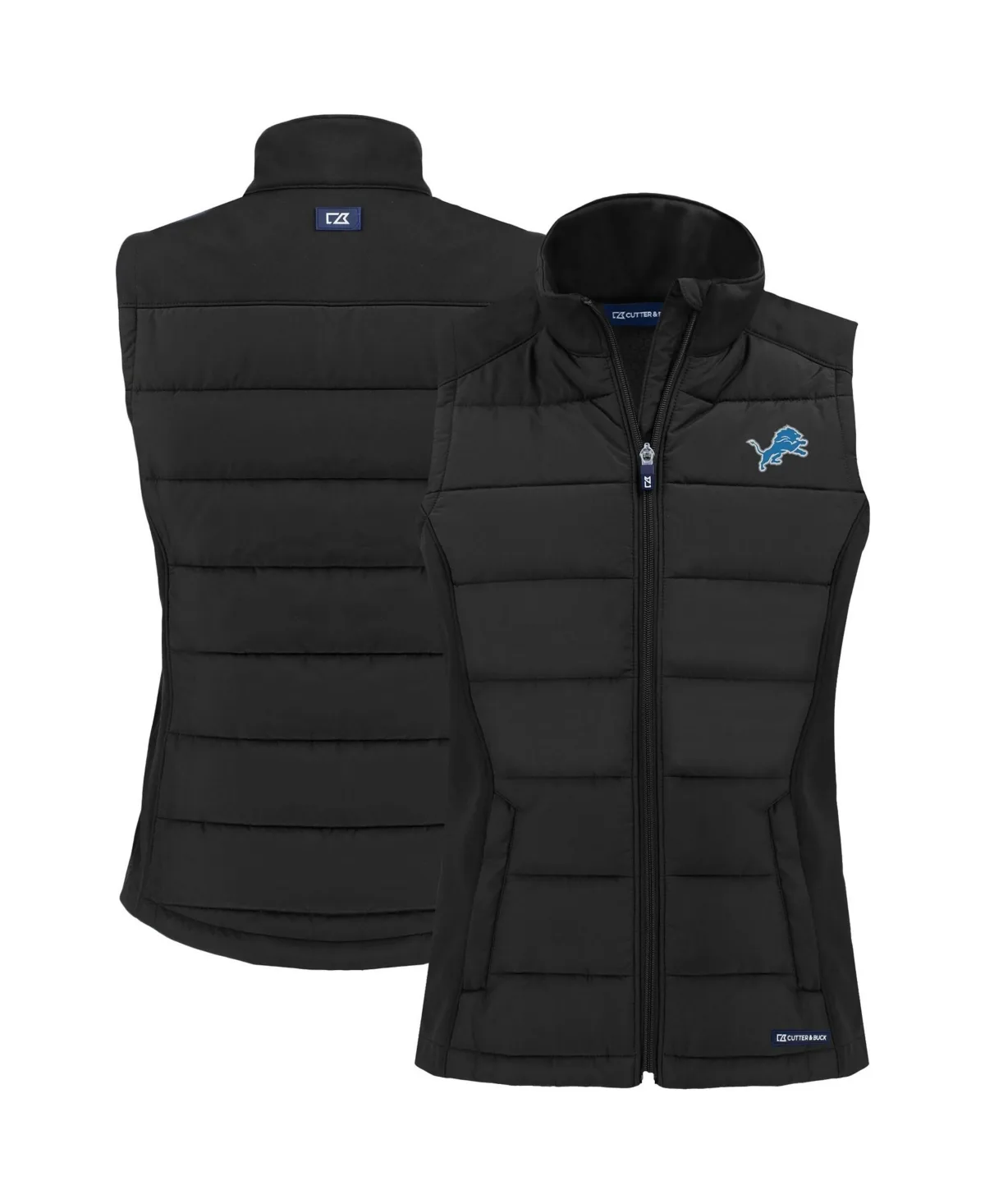 Detroit Lions Primary Mark Evoke PrimaLoft Hybrid Eco Softshell Full-Zip Vest by Cutter & Buck