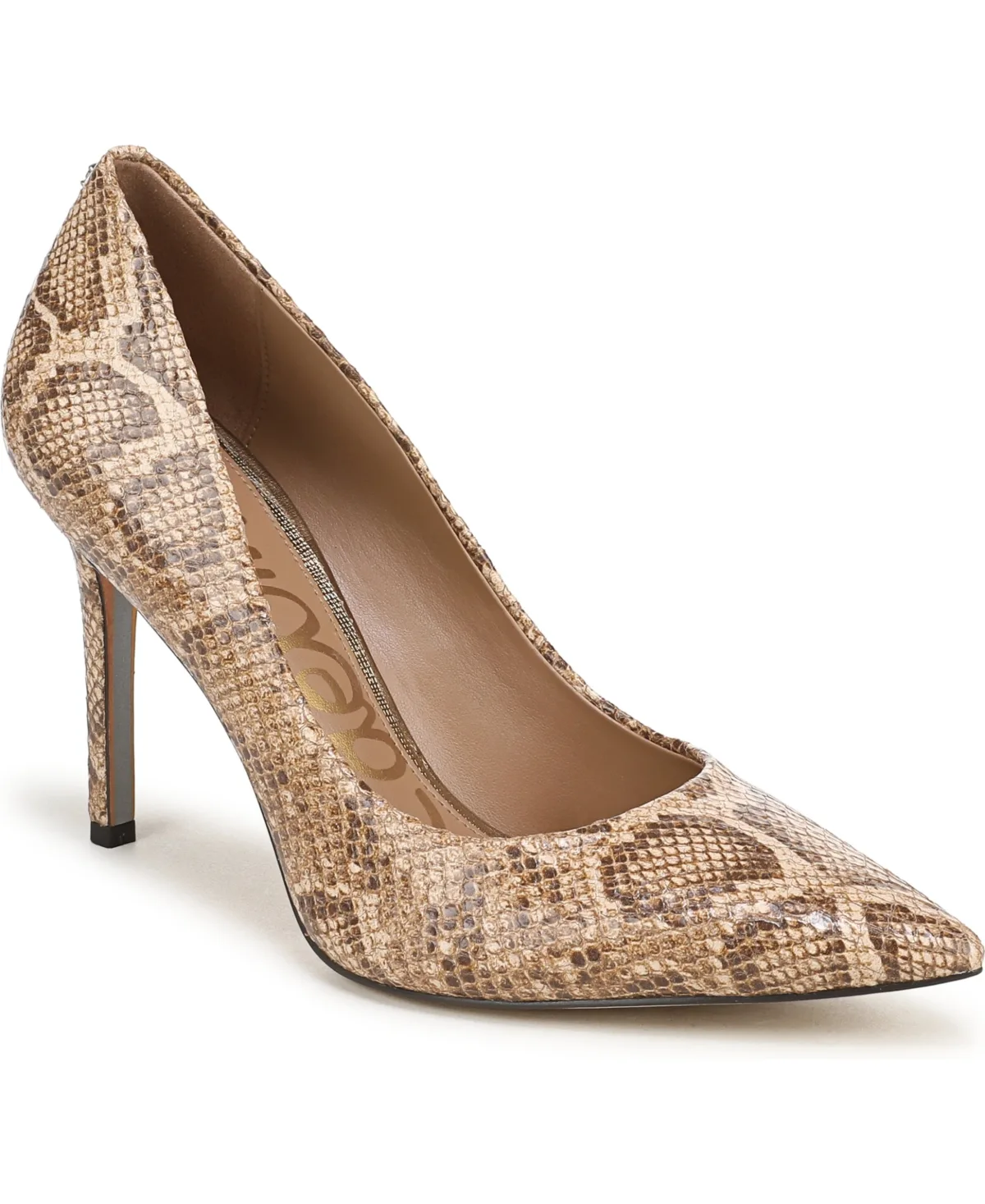 Hazel Pumps - Light Sand Snake Print Leather by Sam Edelman