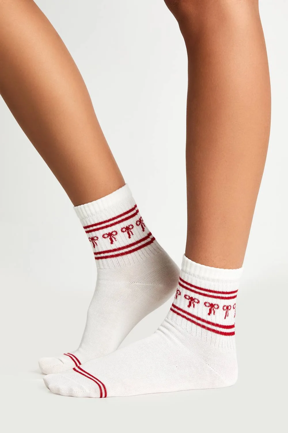 Novelty Bow Detail Socks by boohoo