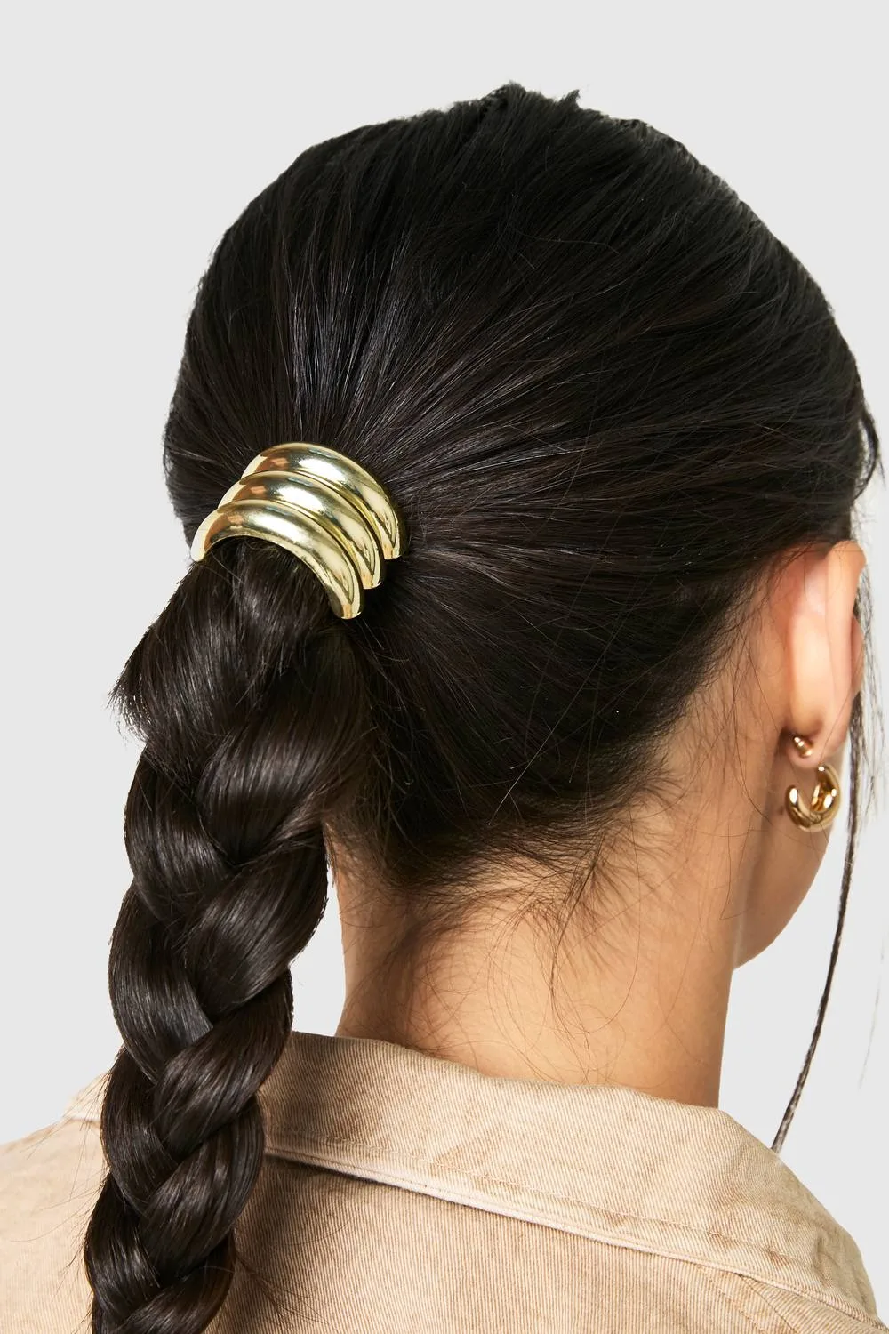 Chunky Gold Hair Cuff by boohoo