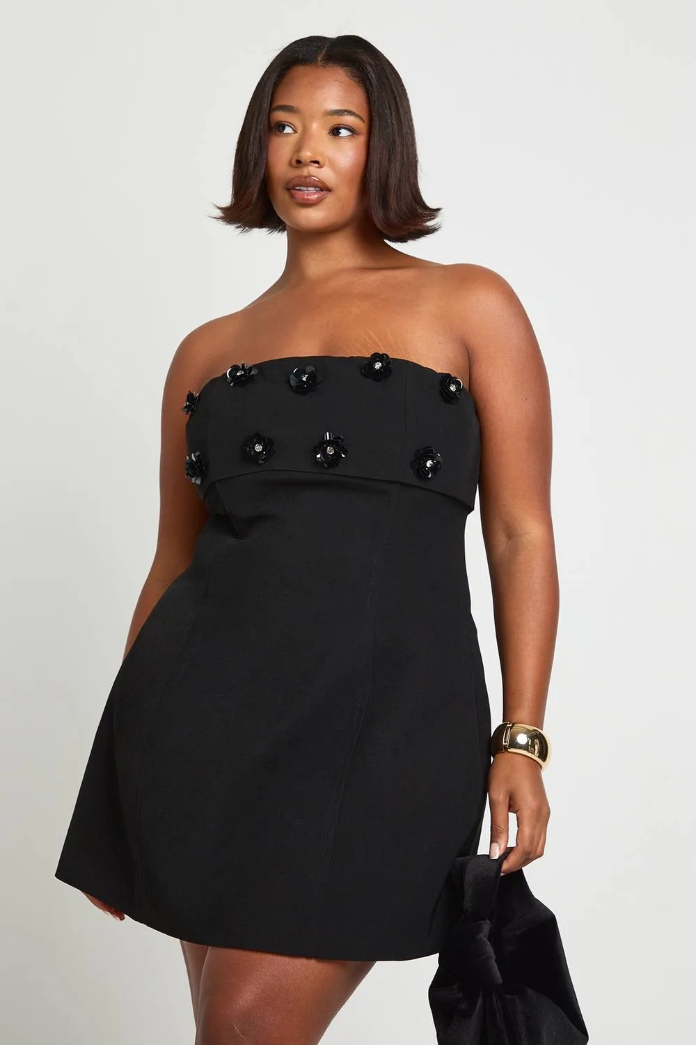 Embellished Bandeau Skater Dress by boohoo