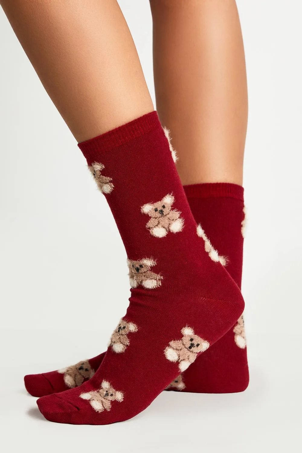 Novelty Bear Detail Socks by boohoo