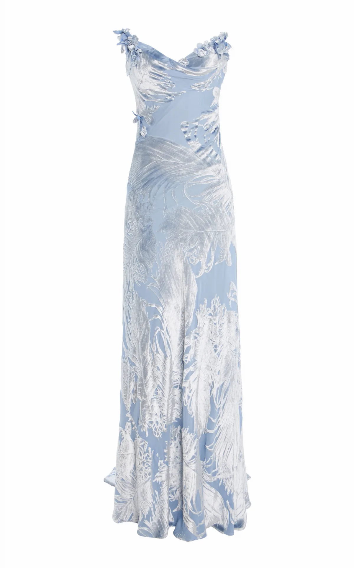 Draped Devoré Velvet Gown by Oscar de la Renta