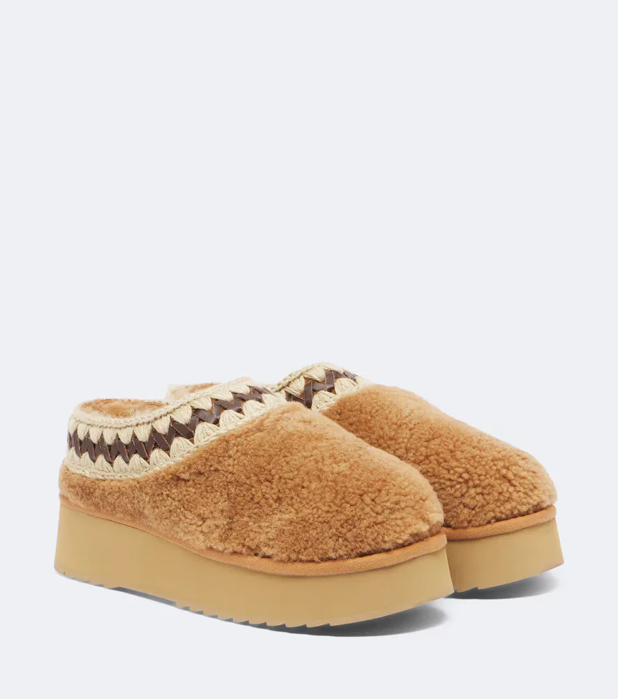 Shearling Platform Mules by Mou