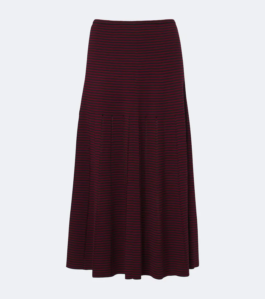 Phyllis Striped Wool and Cotton Midi Skirt by Proenza Schouler