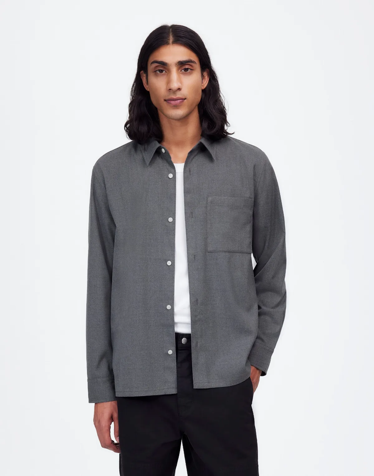 Twill Easy Long-Sleeve Shirt by MW