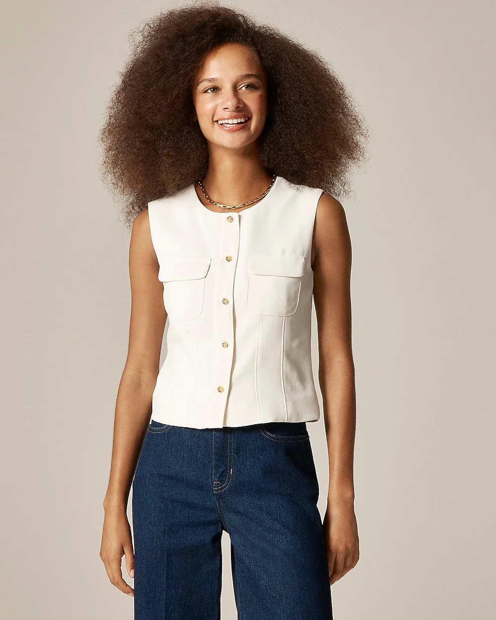 Crewneck Vest in City Crepe by J.Crew